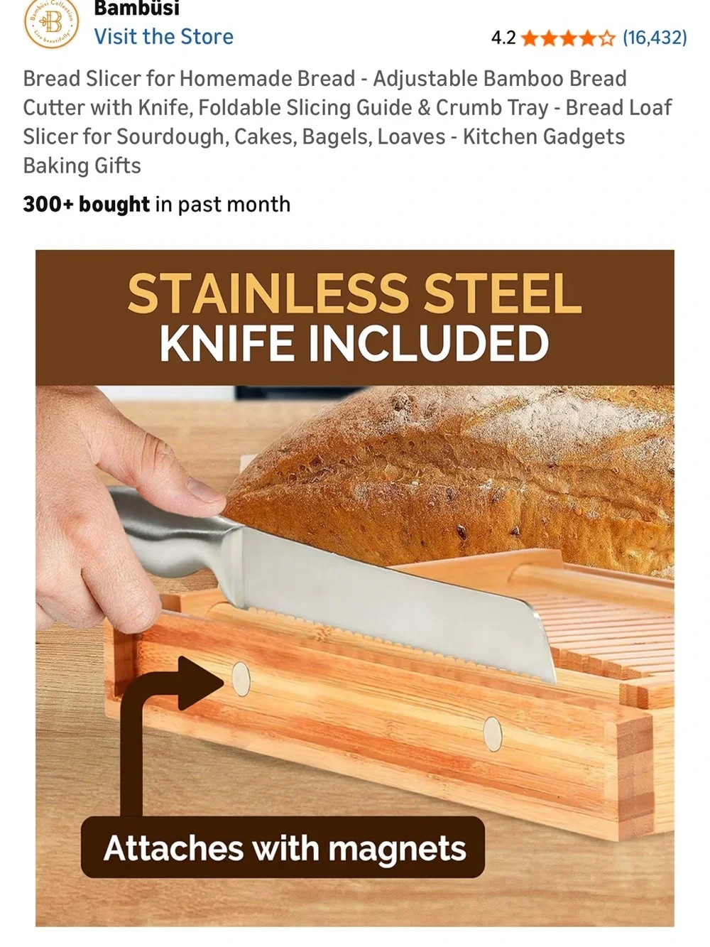 NIB Bambusi Bread Slicing Kit